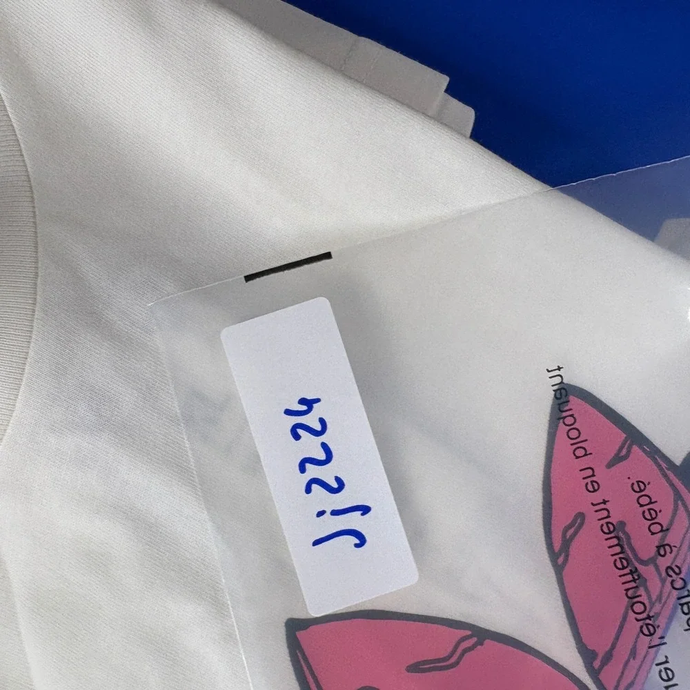 Adidas Originals 5 AS Tee Core White Graphic Trefoil T-Shirt H13481 XL Aqua Pink